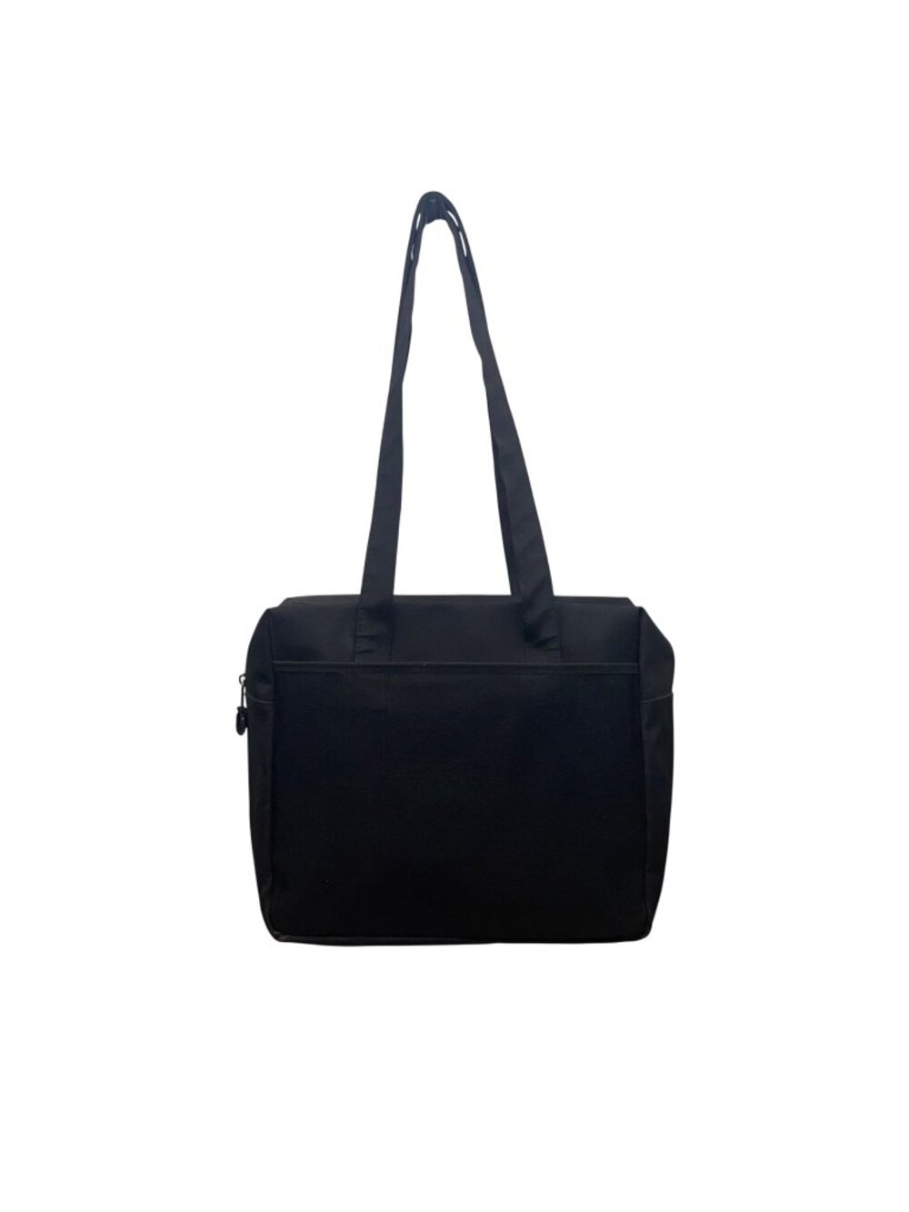 Women’s Black With Zippered Closure And Dual Handles Shoulder Bag